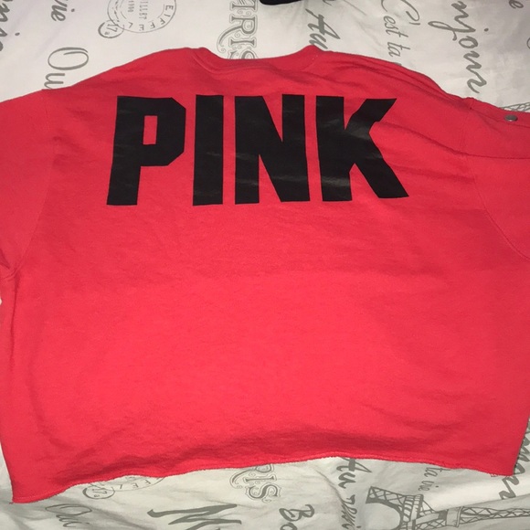 PINK Victoria Secret: Red Cropped Sweater - Picture 3 of 3